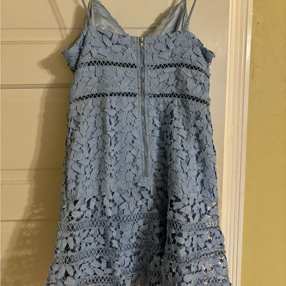 Elegant Light Blue Lace Dress - Picture 3 of 4
